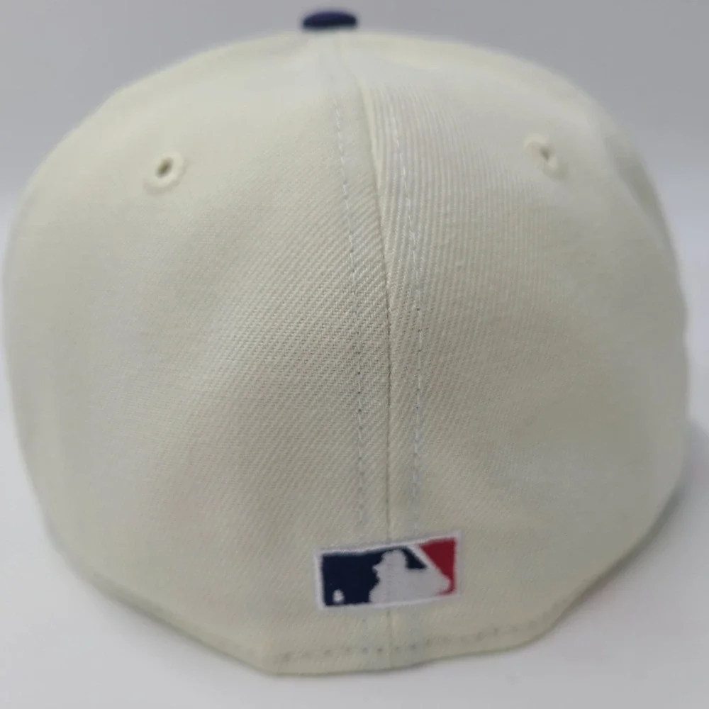 Chicago Cubs Hat Fitted 7 1/4 New Era 59Fifty Cream Wrigley Field 100 Year Patch
